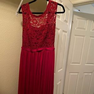 David's bridal red bridesmaids dress